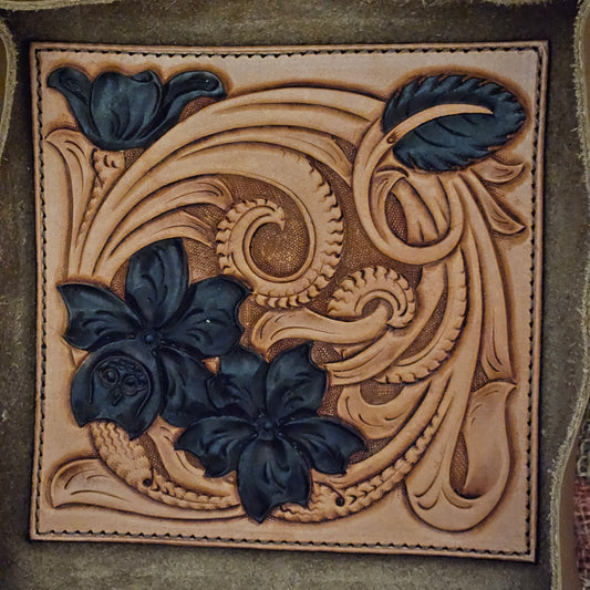 Pattern - Tote Pocket/Valet Tray - Black Flower